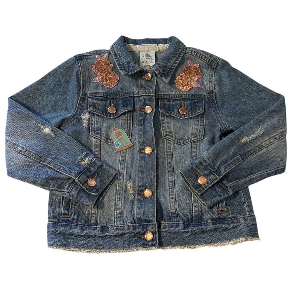 Disney Denim Jacket Beauty and the Beast Belle Appliqué & Sequin Embellishments